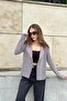 Women's Powder Long Sleeve, Soft Texture, Double Sided Collar, Cardigan Jacket - 4