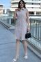 Women's Brick Striped Pattern, Imported Fabric, Sleeveless, Comfortable Fit, Midi Shirt Dress - 2