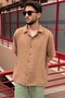 Men'S, Apaş Collar, Oversize, 100% Cotton, Muslin Woven, Short Sleeve Shirt G14 - 3
