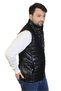 Derije Ramos Genuine Leather Men's Black Inflatable Vest - 3