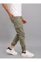 Khaki Color Men's Cargo Pocket Linen Trousers - 4