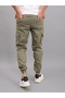 Khaki Color Men's Cargo Pocket Linen Trousers - 5