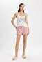 Fall in Love Disney Mickey & Minnie Bridal Strappy Shorts Pajama Set C5561Ax24Sm - 4