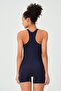 Swimmer Swimsuit Women's Solid Color with Cuffed Shorts Beach Pool Wide Strap - 7