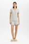 Rib Short Sleeve Elastic Waist Shorts Pajamas Set - Fall in Love B8685Ax24Sm