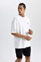 Defactofit Oversize Wide Fit Crew Neck Back Printed Short Sleeve T-Shirt C0423Ax24Sm - 5