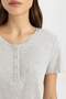 Rib Short Sleeve Elastic Waist Shorts Pajamas Set - Fall in Love B8685Ax24Sm - 6