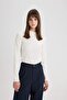 تي شيرت Slim Fit نصف ياقة قصيرة من القطن بأكمام طويلة B2389AX24SP - 4