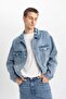 Relax Fit Buttoned Pocket Jean Jacket B5749Ax24Sp - 7