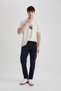 Slim Tapered Fit Skinny Fit Regular Waist Shrinkable Leg Jean Trousers C4222AX24SP - 2