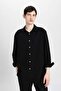 Relax Fit Polo Neck Cotton Basic Solid Long Sleeve Shirt C3351Ax24Sp