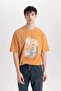 Comfort Fit Crew Neck Printed Washed Faded Effect Short Sleeve T-Shirt B8493Ax24Sm - 6