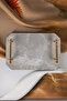 Marble Tray with Gold Handles Real Natural Stone Presentation Serving Decorative Engagement Tray - 7
