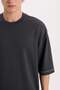 Loose Fit Crew Neck Short Sleeve Heavy Fabric T-Shirt C0147Ax24Sp - 5