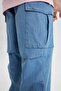 Cargo Fit Stretchy Striped Leg Jeans Trousers for Girls B4952A824Sp - 6