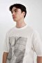 Comfort Fit Crew Neck Printed Short Sleeve Heavy Fabric T-Shirt B5912ax24sp - 8