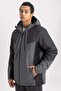 Defactofit Water Repellent Coat Windproof Slim Fit Close-Fitting Hooded Zipper Pocket C3074Ax24Sp