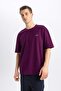 Oversize Wide Fit Crew Neck Printed Short Sleeve T-Shirt B4755Ax24Sp - 4