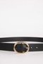 Women's Oval Buckle Faux Leather Classic Belt B4118axns - 3