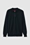 Ds Damat Slim Fit Khaki Half Zipper Knitwear Sweater - 5
