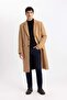Slim Fit Slim Fit Lined Buttoned Pocketed Cashmere Coat Parka A3775Ax23Wn - 5
