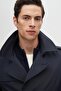 Ds Damat Regular Fit Navy Blue Epaulet Belted Top Coat/Trencoat - 3