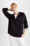 Defactofit Oversize Fit Hooded Double Pocket Zipper Thick Sweatshirt B0992Ax23Au - 4