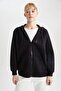Defactofit Oversize Fit Hooded Double Pocket Zipper Thick Sweatshirt B0992Ax23Au