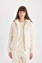 Water Repellent Inflatable Coat Hooded Double Side Zipper Pocket Plush A0581Ax23Wn - 3
