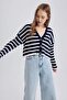 Coool Regular Fit Striped V-Neck Knitwear Cardigan A8568Ax23Wn - 4