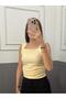 New Product Square Neck Gathered Waist Butter Yellow Camisole Undershirt 0026 - 6
