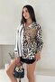 Leopard Stone Printed Half Striped Shirt - 2