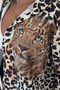 Leopard Stone Printed Half Striped Shirt - 3