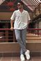 Men'S, Waist Elastic, Linen Look, Standard Fit, Lace-Up Woven Pants 216-2 - 4