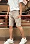 Men'S, Elastic Waist, Cargo Pocket, Cotton, Linen Woven, Lace-Up Shorts 24Inp287 - 4