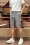 Men'S, Elastic Waist, Cargo Pocket, Cotton, Linen Woven, Lace-Up Shorts 24Inp287 - 4