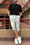 Men's pleated detail, regular-fit, drawstring waist, embossed, Woven shorts 24INP289 - 4