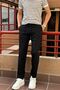 Men's, regular-fit, elastic, old-money culture, cotton, linen woven fabric pants 24INP279