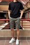 Men's, Elastic Waist, Cargo pocket, Lace-up, Back pocket flap shorts - 4