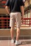 Men's, waist lace up, regular fit, Old Money Culture, cotton, linen woven shorts 24INP284 - 9