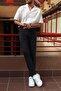 Men's, slim-fit, stretch fabric, washed, old money culture, pants 24INP277 - 4