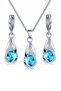 Blue Zircon Stone Women's Necklace and Earring Set Es10Mv