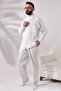 Cream Men's Relaxed Cut Prevailing Collar Sile Cloth Hajj and Umrah Shirt - 3