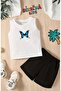 Butterfly Printed Shorts Tee Unisex Children's Set