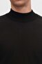 Black Cotton Blend - Half Fisherman Regular Fit Knitwear Sweater - 4