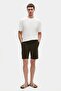 Ds Damat Slim Fit Khaki Comfortable Cotton Knitted Shorts with Elastic Cord Detail - 4