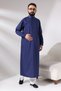 Men's Navy Blue Sycamore Hajj and Umrah Dress Long Length Dagron Fabric Fistan - 6