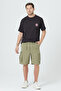 Regular Fit Cargo Pocket Elastic Waist Khaki Men's Shorts