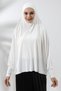 Cream Ready Practical Sultanbaş Hijab Sleeve Combed Cotton Souffle Scarf Hijab