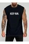 Keep Running. Printed Sleeveless T-Shirt